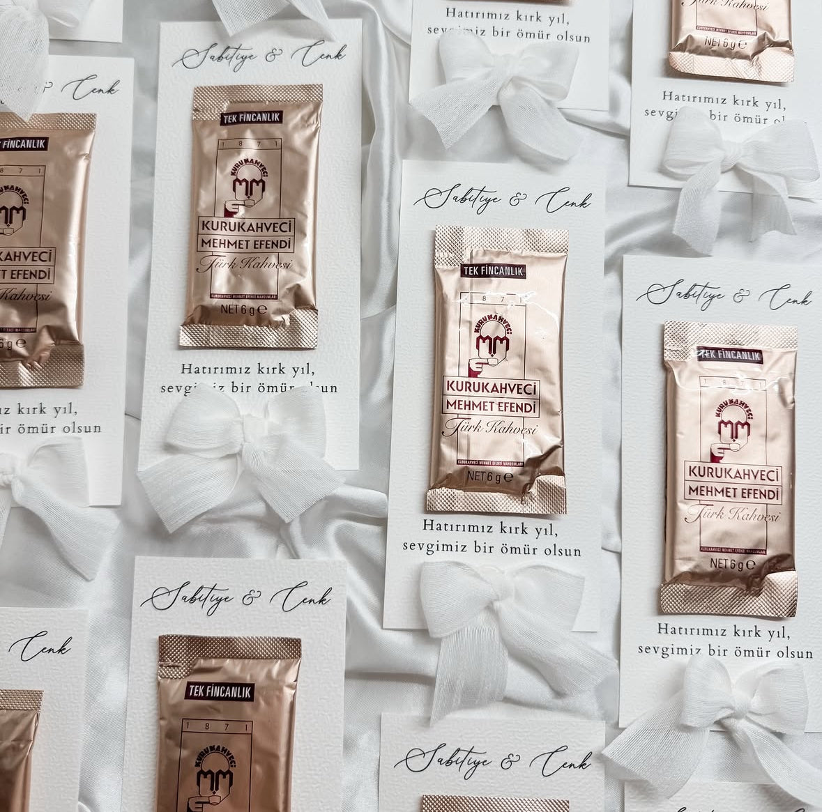 Turkse koffie kaarten met strik