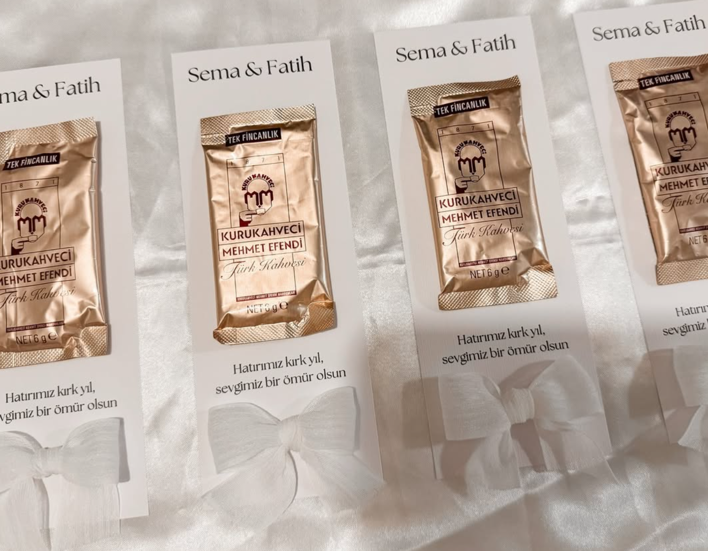 Turkse koffie kaarten met strik