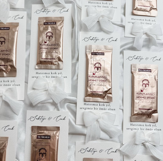 Turkse koffie kaarten met strik