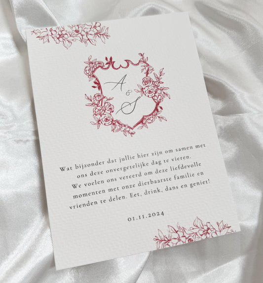 Tafelkaart 'Red Vintage'